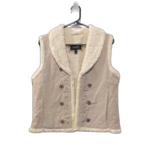 Colebrook Leather Fleece-Lined Embroidered Vest